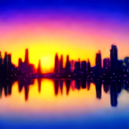 Beautiful city sunset