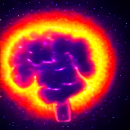 Brain glowing with digital patterns