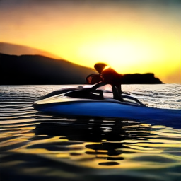 Jetskiing in the ocean